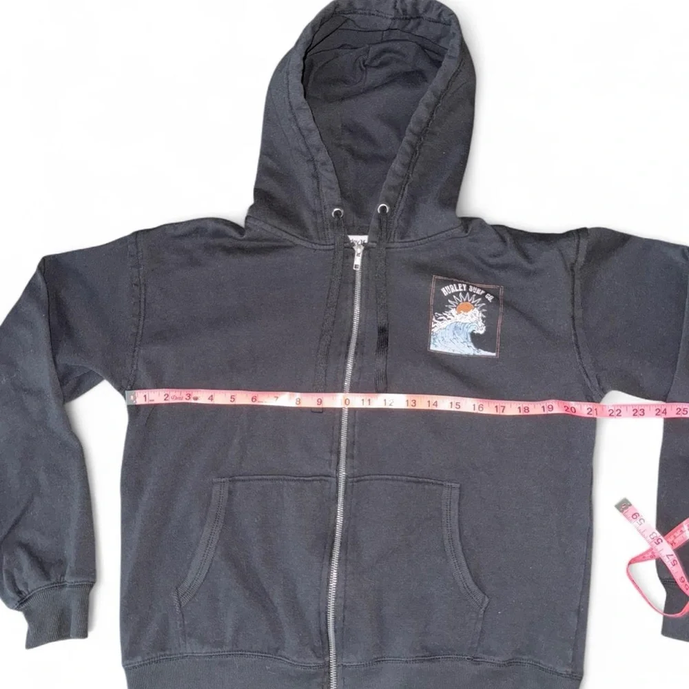 Hurley Surf Co. Black Graphic Printed Full Zip Hoodie Sweatshirt Jacket Medium - Picture 4 of 7